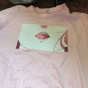 Ahegao anime funny pink pastel kawaii shirt